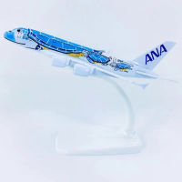 [ตลก NaiNaiKei]1:500ขนาด14เซนติเมตรรุ่น A380ญี่ปุ่น ANA สายการบินเต่าสีฟ้า Lani เครื่องบินเครื่องบินโลหะผสมเครื่องบินคอลเลกชันแสดงสำหรับเด็กของเล่น