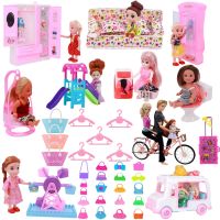 ♕₪ Mix Cute Doll Furniture Pretend Play Toy Hangers Sofa Slider Wardrobe for Barbies Doll for Kelly Dollhouse Accessories Girl Toy