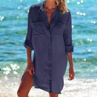 FN946N Summer Elegant Blouse Dress Cardigan Casual Beach Hood Bikini Shirt Oversize Women Clothing Y2K Top Crop for Female Clo