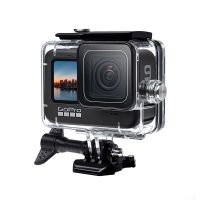 ซองกันน้ำ60ม. สำหรับ Go Pro 11/10/9กล้องแอ็กชันสีดำปลอกหุ้มดำใต้น้ำป้องกันพร้อมอุปกรณ์เสริมสำหรับยึด