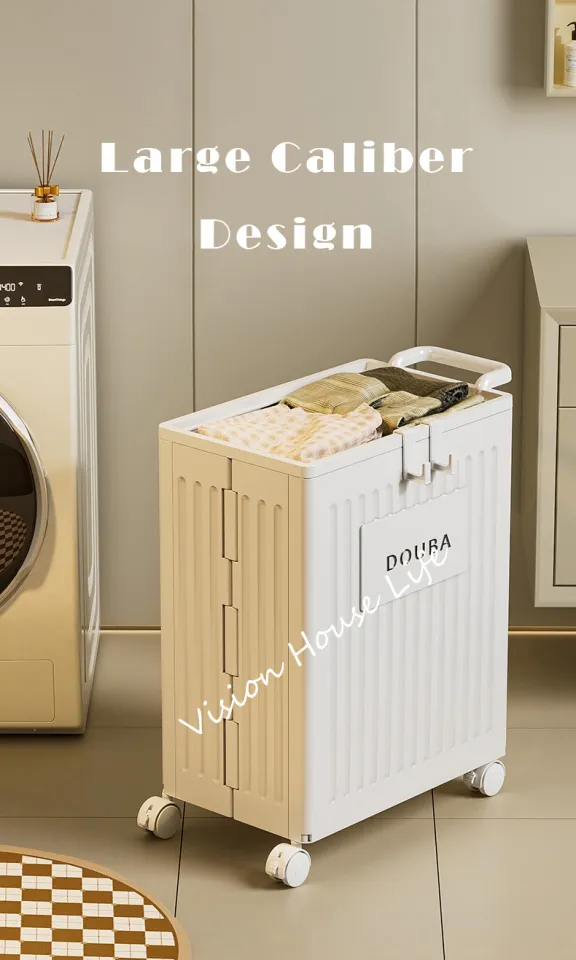 Dirty Clothes Container Wheels Yoga Mat Storage Basket Laundry Hamper For  Home