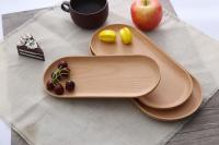 Natural Wood Serving Breakfast Table Plate Dishes Cake Tea Tray Oval Fruit Bread Dessert Food Storage Serving Snack Decorative