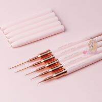 Professional Nail Art Liners Striping Brushes Tool Pink Metal Handle Drawing Detail Painting Blending Liner Nail Brush Artist Brushes Tools