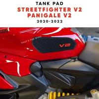 Tank Traction Side Pad Fuel Knee Grip reflective Sticker Decal protective pad Non-slip For DUCATI PANIGALE V2 STREETFIGHTER V2