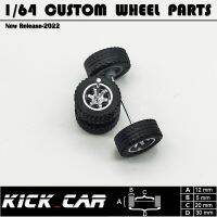 1/64 Rubber Tires Diecast Car Wheels for 1:64 For Miniature Large Sedan Off-Road Dedicated to Pickup Trucks