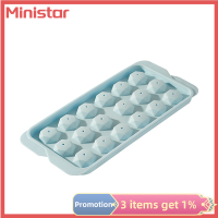 Ministar แม่พิมพ์ก้อนน้ำแข็งพลาสติกถาดน้ำแข็งทรงกลมน้ำแข็งกล่องพร้อมฝาปิด18อย่างดีน้ำแข็งเย็นอมยิ้มพิมพ์ลูกบอลทำของขวัญเครื่องมือทำครัว