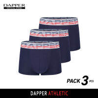 DAPPER [SET 3 ชิ้น] กางเกงชั้นในชาย ขาสั้น Dapper Athletic ทรง Trunks สีกรมท่า