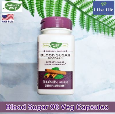 ผลิตภัณฑ์อาหารเสริม ควบคุมระดับน้ำตาล Blood Sugar 90 Veg Capsules - Natures Way