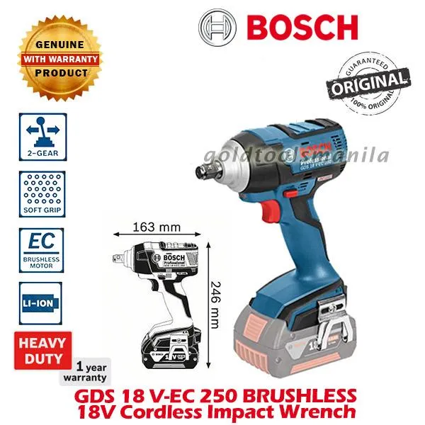 Bosch Gds 18 V Ec 250 Professional Bare Solo Cordless Impact Wrench