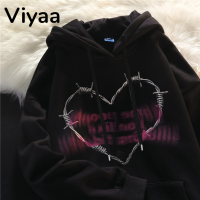 Viyaa เสื้อกันหนาว เสื้อแขนยาวผญ เสื้อเเขนยาว สไตล์เกาหลี ใหม่ กราฟฟิตี้ เสื้อแขนยาวฮูด เสื้อกันหนาวมีฮู้ด 2023 ใหม่ WWY2390VPJ 37Z230913