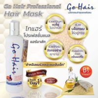 ??Go hair  Hair Mark โกแฮร์ โปรเฟสชั่นเนล แฮร์ มาส์ก (ขวดขาว) สำหรับผมแห้งเสีย ชี้ฟู ไม่มีน้ำหนัก อาหารผม ผมเส้นเล็ก