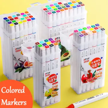 30/60 Color Markers Double-headed Square Pen Holder Student Painting Set  Alcohol Oily Quick-drying Watercolor Marker - AliExpress