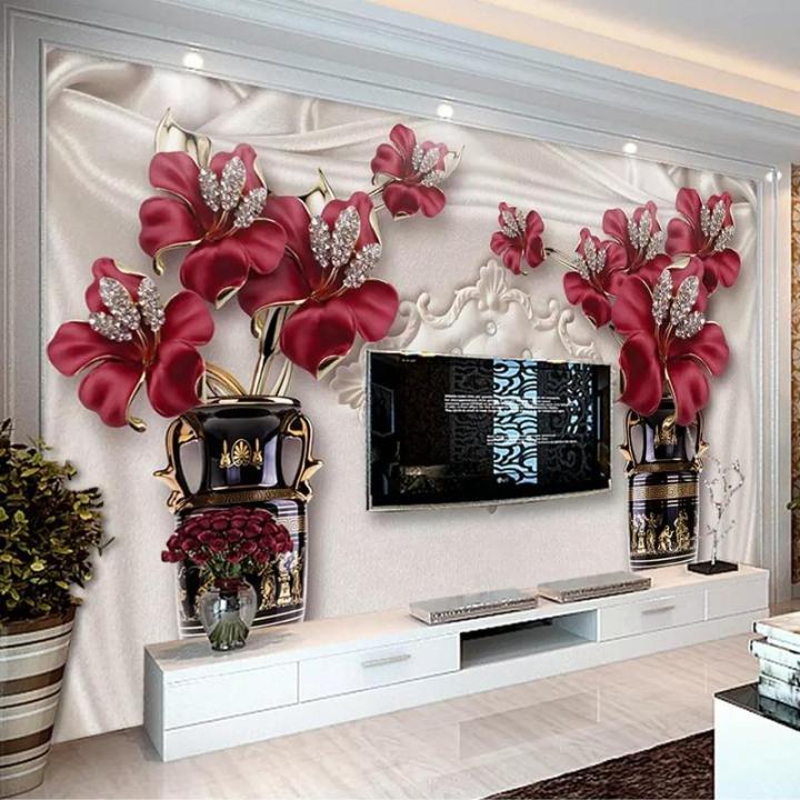 Custom Photo Wallpaper 3D European Style Jewelry Flower Living Room Bedroom  TV Background Wall Murals Wallpaper For Walls 3D | Lazada