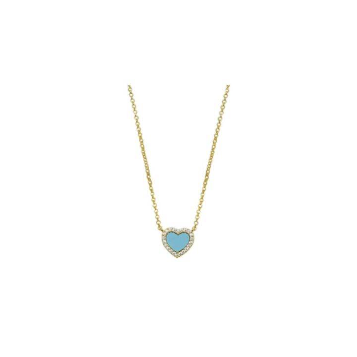 Hong Kong straight hair Apm Monaco lady pendant necklace blue