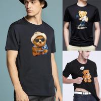 2022 Bear Print Shortsleeved Tshirt Male Short Sleeved Loose Tees Men T