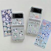 【ร้าน Penka 】ภาพยนตร์การ์ตูนน่ารัก Sanrio เคสสำหรับ Samsung Galaxy สติกเกอร์ไวนิลแต่งเล็บพลิก3 Z 4 5G เคสแบบมีขาตั้งได้หน้าจอพับได้แบบนุ่ม