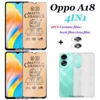 (4ใน1) เหมาะสำหรับจอ A38 A18 Oppo ฟิล์มเซรามิก Oppo A18K A98กระจกเทมเปอร์เซรามิก2ชิ้น + ฟิล์มด้านหลัง + ฟิล์มเลนส์