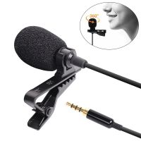 3.5mm Jack Mini Portable Clip Tie Lavalier Microphone for Laptop Mobile Phone 1.5m Live Audio Mic Bracket Vocal Lapel Microphone