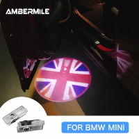 AMBERMILE 2PCS for Mini Cooper One JCW R55 R56 R60 F60 Countryman Accessories LED Car Door Shadow Light Logo Welcome Light