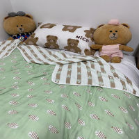 Cotton Blanket ขนาด 6ฟุต ทอลายทั้งผืน 2 ด้าน ผ้าห่มสาลู 6ชั้น Cotton100%