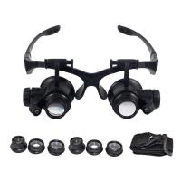 10X 15X 20X 25X Loupe Wearing Magnifying Glasses Headset Illuminated Tool Set With LED For Watch Repair Jeweler