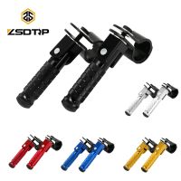 ZSDTRP 2Pcs M8 Universal Motorcycle Folding Footrests Passenger Footrest Pedal Rear Foot Pegs Set CNC Aluminum Motorcycle Part Wall Stickers Decals