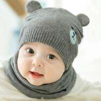 【Miki Xinyuan】2ชิ้น/เซ็ตเด็กหมวกผ้าพันคอ SetCat อบอุ่นถัก BabyHat หมวก Bonnet ทารก ToddlerHat Boyscoet หมวก