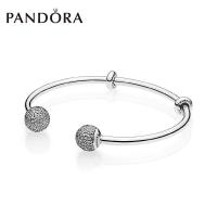 Pandoraˉ bracelet 925 Silver Open Fixed Bead Bracelet Bright Chic Women Jewelry Bracelet 596438CZ Pandoraˉ Charms and Charm Bracelet