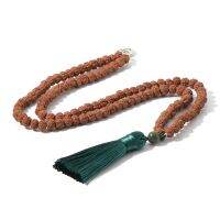 ZZOOI Showboho 108Mala Handmade Beaded Rudraksha Necklace Yoga Meditation Tassel Necklace for Men and Women