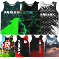 เสื้อแขนกุดเสื้อกั๊กสำหรับเด็กเสื้อเล่นเกม Robloxs แบบเด็กหญิงเด็กชายการพิมพ์ภาพ3มิติ