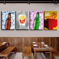 Inspirational Quotes French Fries Beer Poster Print Canvas Painting Wall Picture Restaurant Fast Food