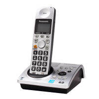 Panasonic KX-TG4221N โทรศัพท์ไร้สาย แบบโทร 4 ทาง DECT 6.0 PLUS พร้อมแสดงหมายเลขผู้โทร การรอสาย และลำโพง 2 เฮดเซต