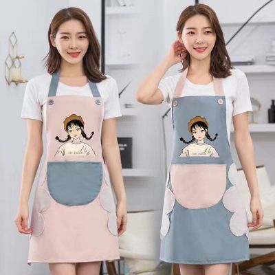 [สุดฮอต] ผ้ากันเปื้อนช่างเล็บการ์ตูนรูปกระต่ายใช้ในครัวเช็ดกันน้ำมันสำหรับผู้หญิงขนาด70*68ซม.