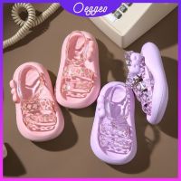 Oeggeo shop รองเท้าแตะ Velcro สายรัดคู่ พื้นหนา หมีน้อย รองเท้าแตะสายรัดใส รองเท้าแตะเด็ก