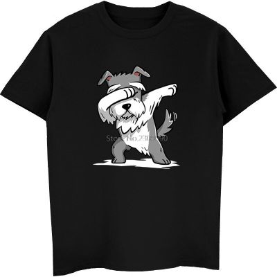 Schnauzer Cute Dabbing T-Shirt Funny Dab Dance Gift Shirt Brand Cotton Men T Shirt Hip Hop Tees Tops Harajuku Streetwear  PTKZ