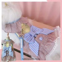 Glitter Pooch ชุดรัดอก สายจูง เสื้อผ้า สุนัข, หมา, แมว, สัตว์เลี้ยง พร้อม สายจูง รุ่น Back to School Girl