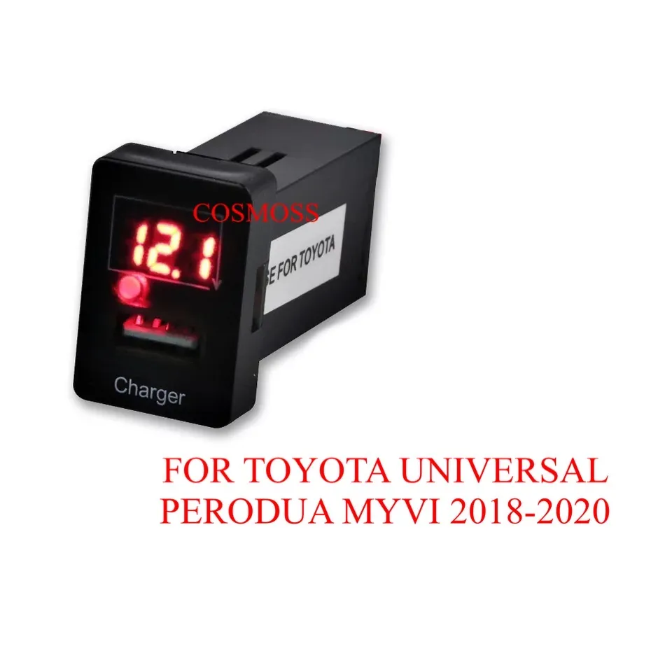 Car Usb Charger With Battery Voltage Display Use For Toyota And Perodua Myvi 2018 2020 Lazada