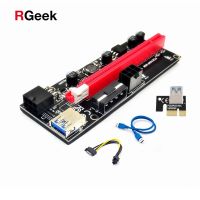 ใหม่ PCI-E Riser 1X อย่างรวดเร็วเครื่องขยาย16x 8x 4x PCI E USB Riser 009S การ์ดอะแดปเตอร์สอง6Pin 15pin SATA สำหรับเครื่องขุดเหมือง BTC