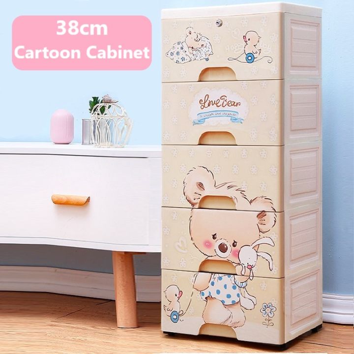 cute cartoon design plastic drawer cabinet