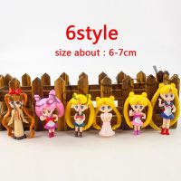 【hot sale】 ❖ B09 6 Style Cartoon Anime Q Version Dolls Sailor Moon Chibiusa Action Figures Toys PVC Collection Model Home Decoration For Kids Birthday Gifts