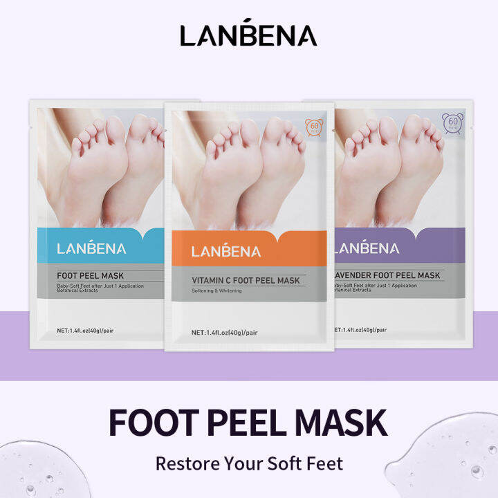 LANBENA Foot Peel Remove Dead Skin Pedicure Socks Spa Heel Anti Crack Scrubs Foot Bath Feet