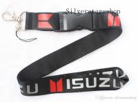 สายห้อยคอ ลายยี่ห้อ อีซูซุ สีดำ พวงกถญแจ โทรศัพท์ บัตร ISUZU car Neck strap Lanyard key chain Mobile