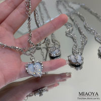 MIAOYA Fashion Jewelry Shop จี้หัวใจอินเทรนด์สำหรับผู้หญิง สร้อยคอโลหะดีไซน์สูงสำหรับนักเรียน ของขวัญวันเกิดที่สวยงาม