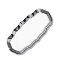 Wave Stainless Steel Tray Desktop Cosmetic Storage Box Porch Jewelry Storage Metal Tray Snack Tray Home Decoration