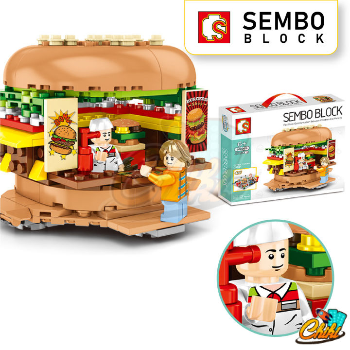 ตัวต่อเลโก้-sembo-block-ร้านค้าสตรีทฟู้ด-street-food-sd601055-sd601058