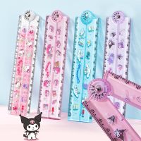 【CC】❒  30Cm Kawaii Ruler Sanrioed Kuromi Cinnamoroll Folding Straight Rulers Student Stationery