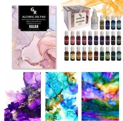 【CC】 10 Pcs/Pack Resin Pigment Diffusion Paper Alcohol Ink Making Painting Artwork Crafts