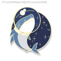 Beautiful Space Shark Hard Enamel Pin Fashion Cartoons Animal Kawaii Fish Medal Brooch Lapel Hat Backpack Pins Decor Unique Gift