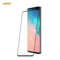 (WTYD) สำหรับ Samsung Galaxy S10+ ENKAY Hat-Prince 0.26มม. 9ชั่วโมง3D เต็มหน้าจอกันระเบิดฟิล์มกรอบกระจกโค้งเทมเปอร์กลาสความร้อน