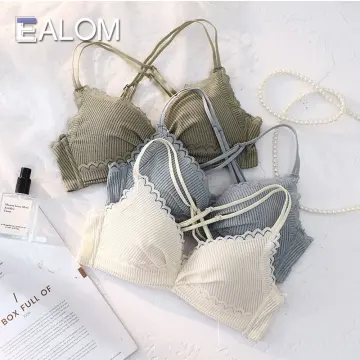 Embroidered Bra For Women Deep V Underwear Sexy Lace Bralette Top Push Up  Brassiere Girl Cute White French Soft Bralet Lingerie - Bras - AliExpress